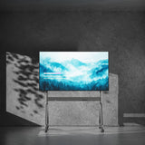 عربة تلفزيون متحركة بمحرك، حامل رفع كهربائي عالي التحمل لشاشة تلفزيون بحد أقصى 110 بوصة أو لوحة ذكية