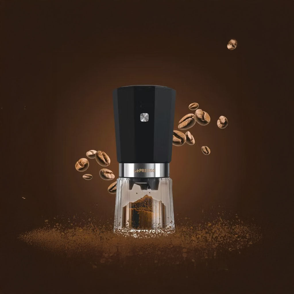 Cordless Electric Coffee Grinder – 18W with 800mAh Rechargeable Battery - Black by LePresso