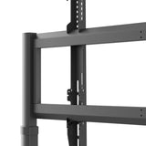 عربة تلفزيون متحركة بمحرك، حامل رفع كهربائي عالي التحمل لشاشة تلفزيون بحد أقصى 110 بوصة أو لوحة ذكية