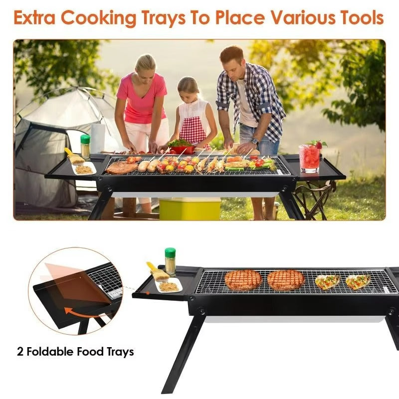 Portable Charcoal BBQ Grill – Compact, Foldable and Perfect for Picnics and Camping.