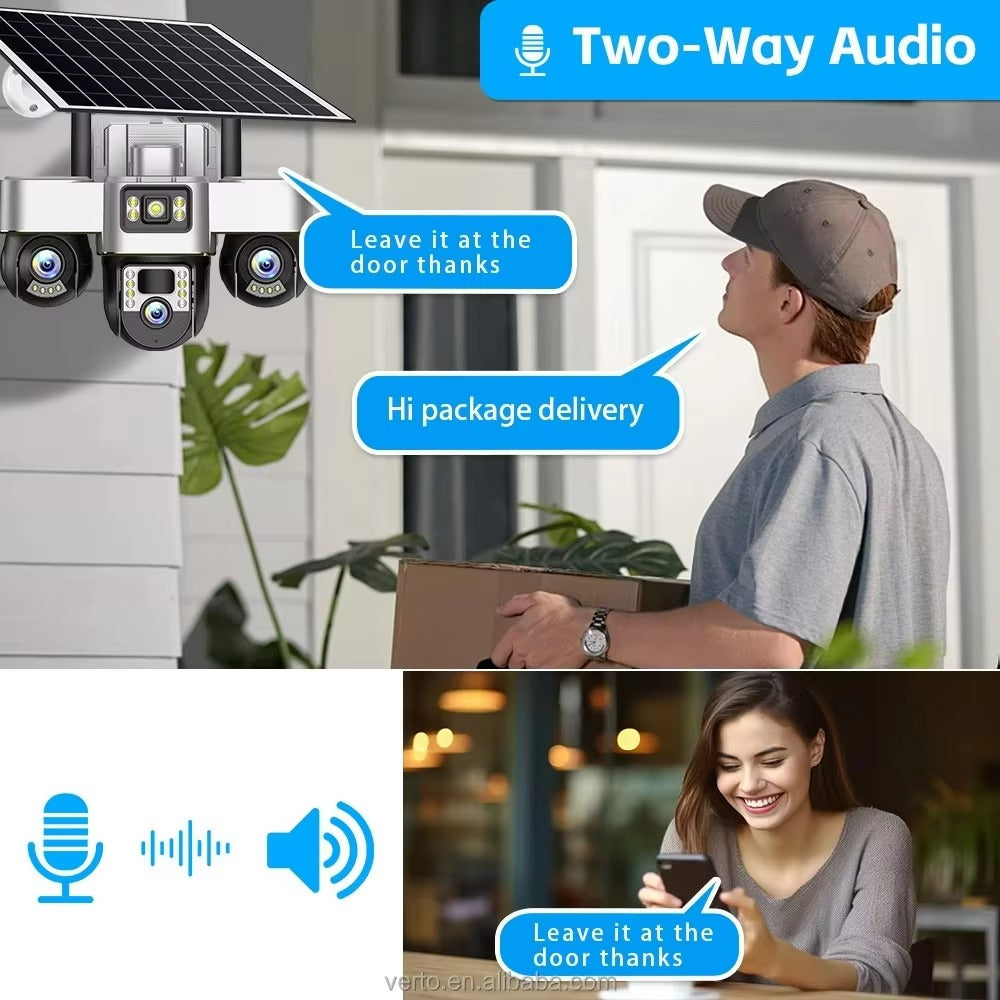 V380 Digital Solar Security Camera — Wired / Wireless IP CCTV, Waterproof Outdoor, 1080p HD