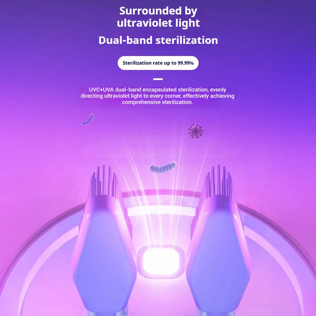 حامل فرشاة الأسنان الكهربائية المثبت على الحائط مع 3 أكواب، معقم للأشعة فوق البنفسجية وموزع معجون أسنان - منظم حمام ذكي من ECOCO