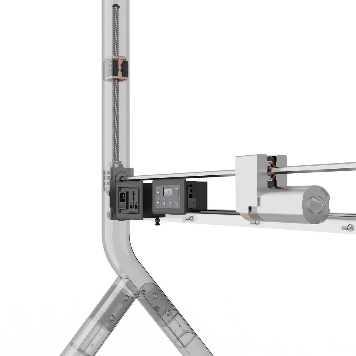 عربة تلفزيون متحركة بمحرك، حامل رفع كهربائي عالي التحمل لشاشة تلفزيون بحد أقصى 110 بوصة أو لوحة ذكية