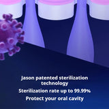 حامل فرشاة الأسنان الكهربائية المثبت على الحائط مع 3 أكواب، معقم للأشعة فوق البنفسجية وموزع معجون أسنان - منظم حمام ذكي من ECOCO