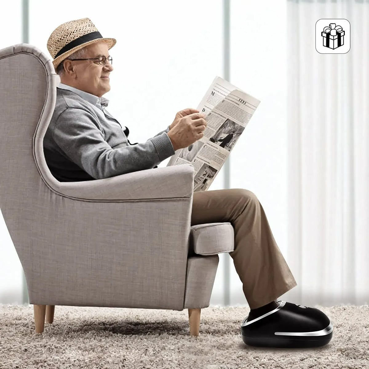 Deep Comfort Heated Foot Massager – Shiatsu Kneading, Air Compression & Full Foot Relief for Pain, Stress & Circulation