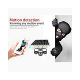 كاميرا مراقبة تعمل بالطاقة الشمسية 4G - عدسة ثلاثية بدقة 6 ميجابكسل، IP66 خارجية، رؤية ليلية، تنبيهات حركة، إضاءة شوارع مدمجة