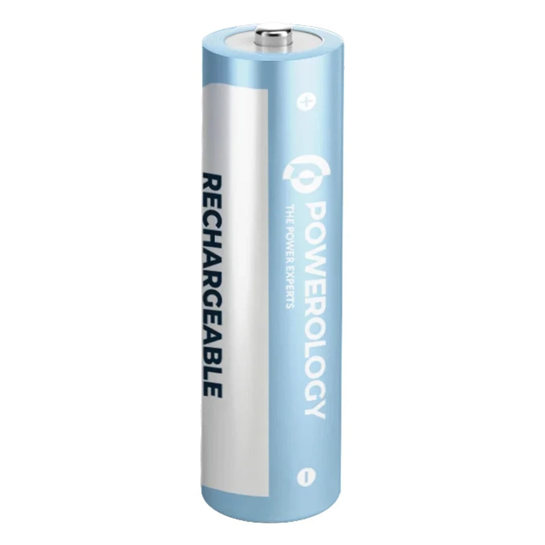 Neon Smart Battery Charging Case with 8 Rechargeable AA Batteries, USB-C Fast Charging & LED Display by Powerology
