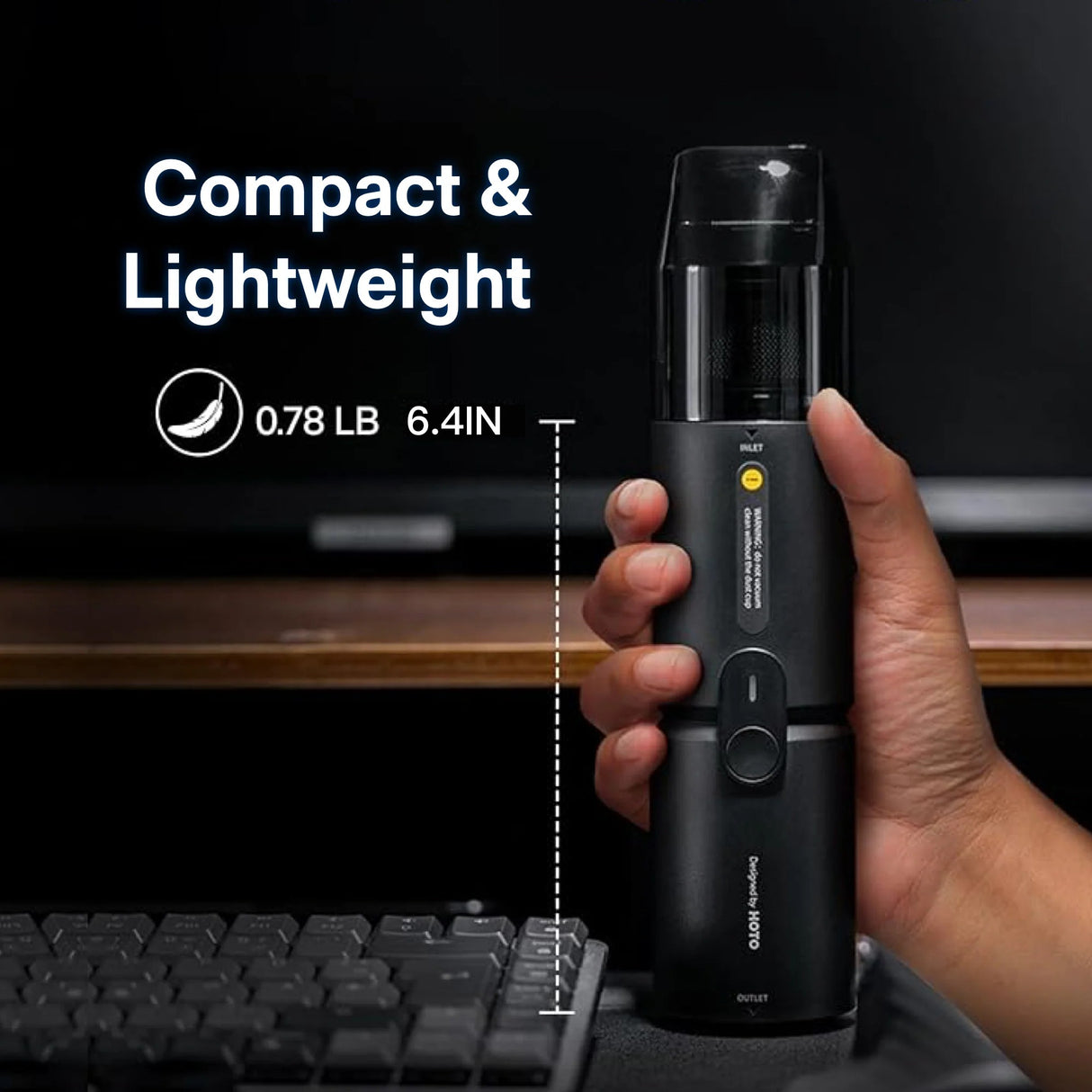 كبسولة الهواء المضغوط - منفضة هواء صغيرة للأجهزة الإلكترونية ولوحات المفاتيح والكاميرات والاستخدام المنزلي من HOTO.