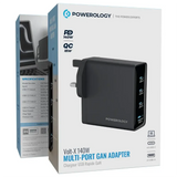 140W USB-C Charger with 4-Port Fast Charging Laptop and Smartphone Charger by Powerology