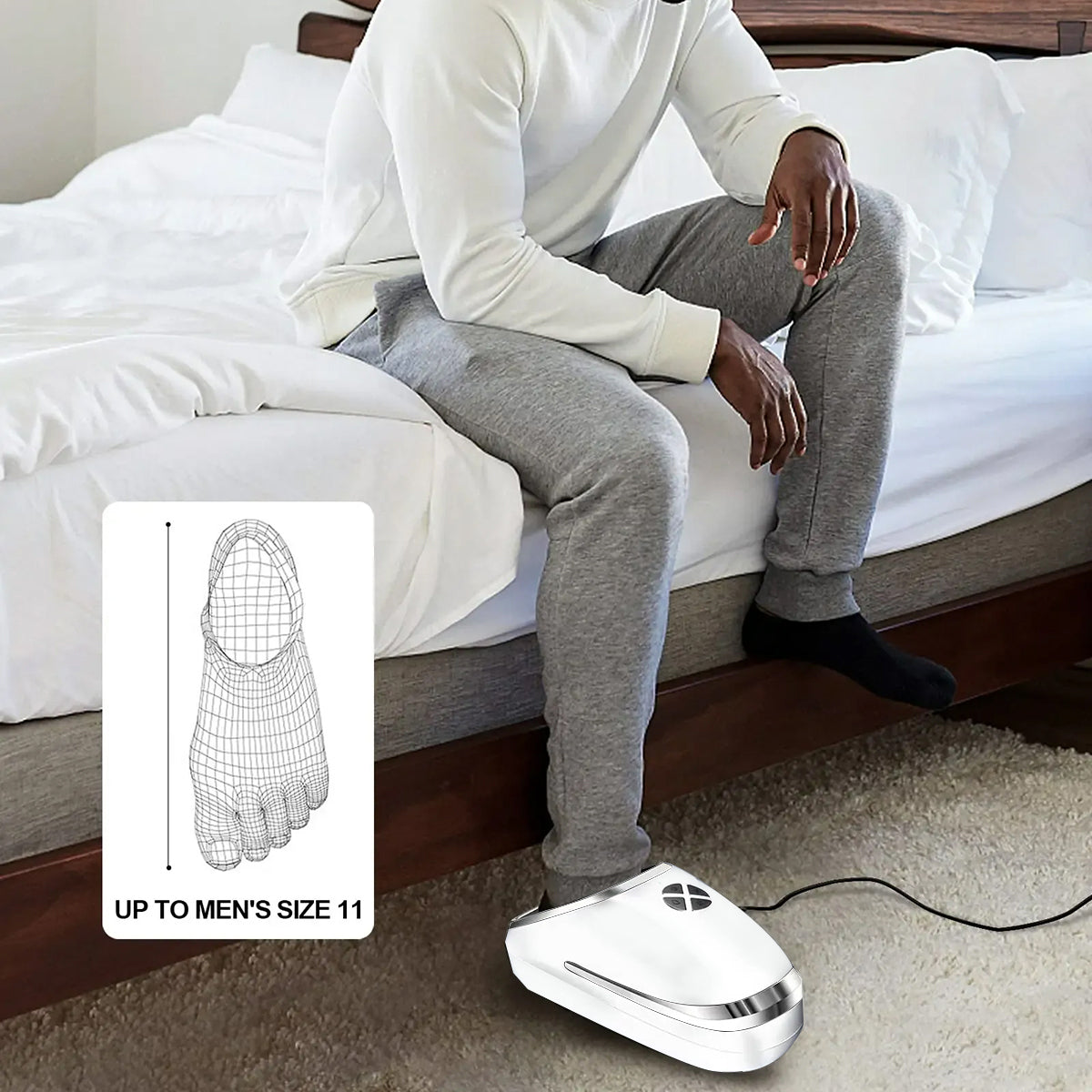 Deep Comfort Heated Foot Massager – Shiatsu Kneading, Air Compression & Full Foot Relief for Pain, Stress & Circulation