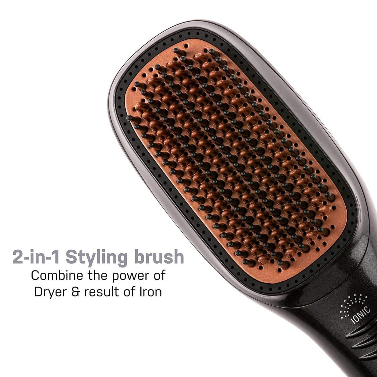 2 in 1 Hair Styling and Drying Brush, Hair Dryer and Straightener Brush by Joy Professional