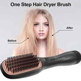 2 in 1 Hair Styling and Drying Brush, Hair Dryer and Straightener Brush by Joy Professional