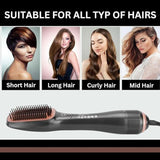 2 in 1 Hair Styling and Drying Brush, Hair Dryer and Straightener Brush by Joy Professional