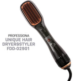 2 in 1 Hair Styling and Drying Brush, Hair Dryer and Straightener Brush by Joy Professional