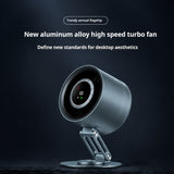 Portable Rechargeable Metal Desk Fan with 100-Speed Control, Digital Display, 4000mAh Battery & Adjustable Folding Stand H6-V8