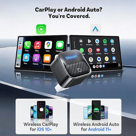 Mini Core 2-in-1 Wireless CarPlay & Android Auto Adapter with WiFi 6 & Bluetooth 5.4 by Ottocast