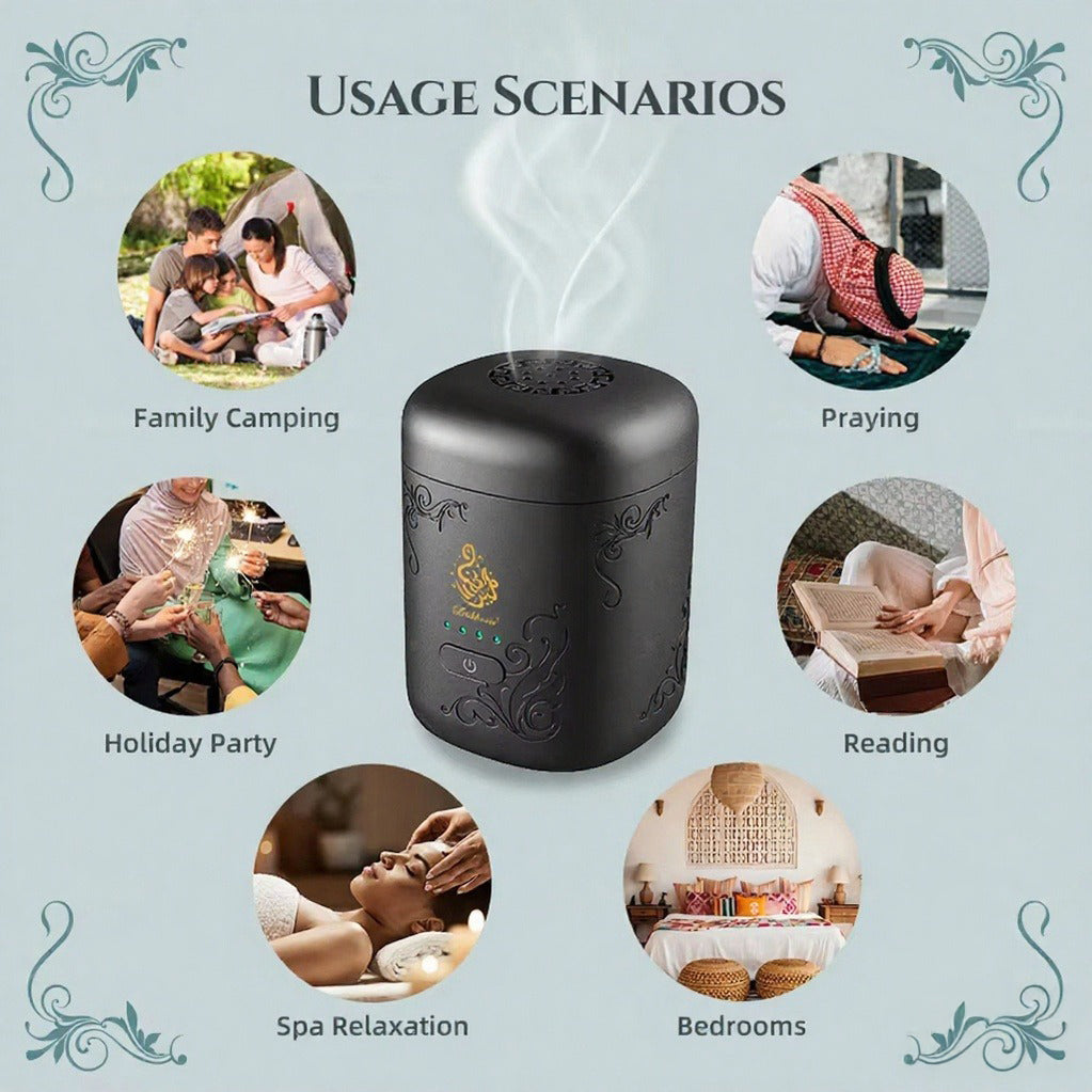 Portable Mini Electric Arabian Bakhoor Incense Burner Medkhan