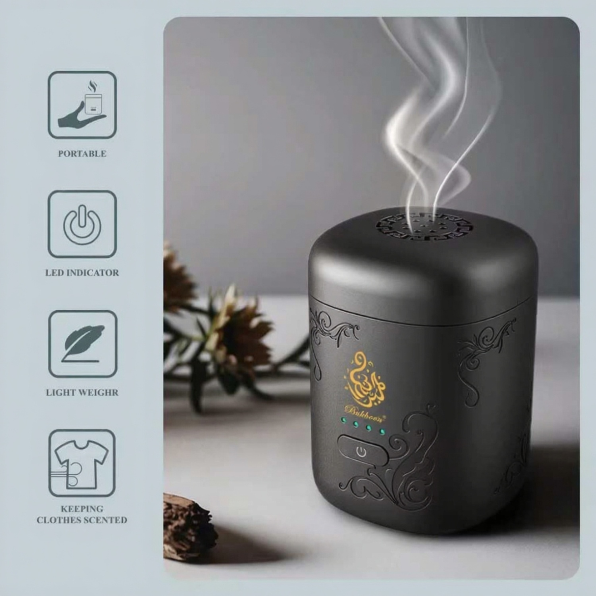 Portable Mini Electric Arabian Bakhoor Incense Burner Medkhan