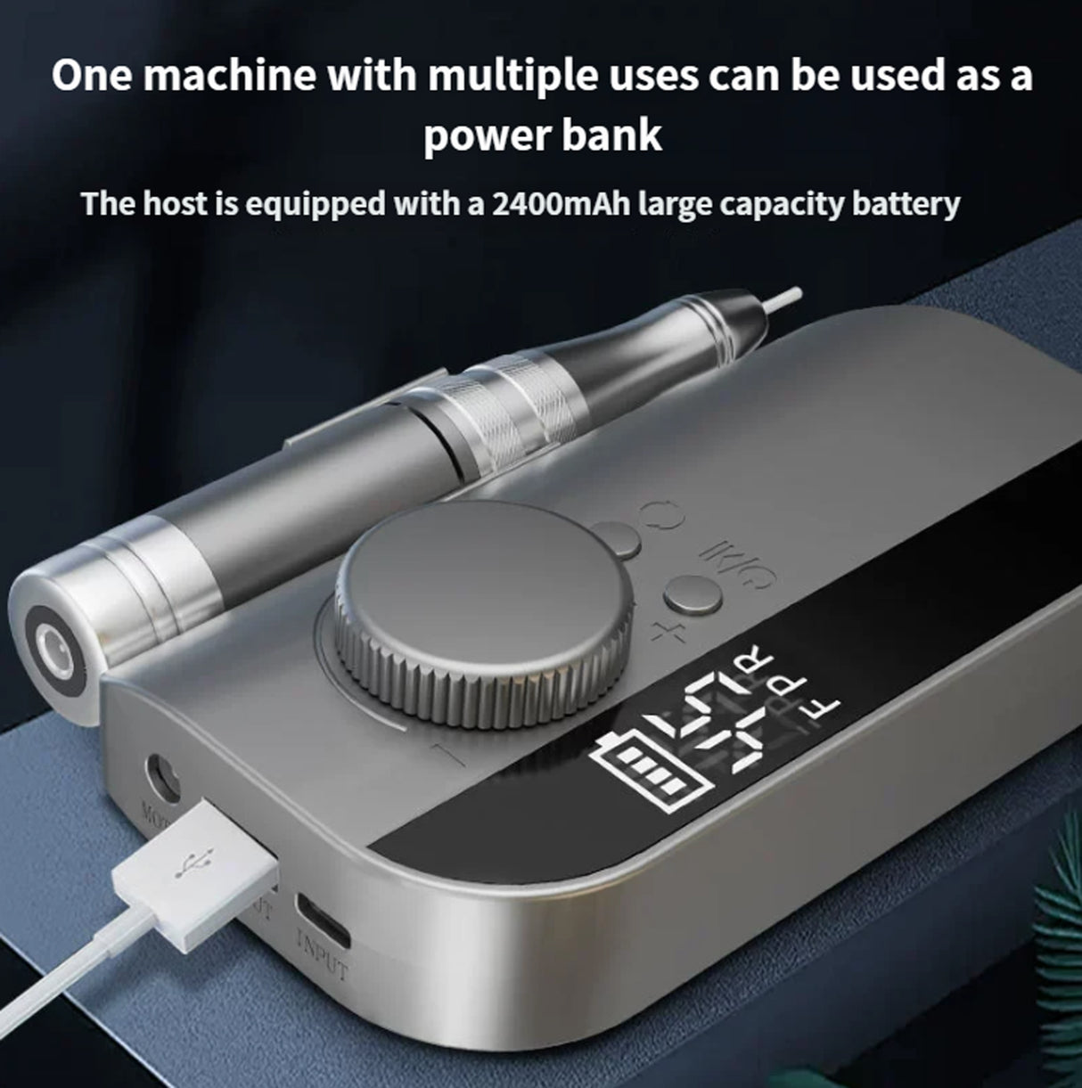 Portable Electric Nail Drill Machine HX-102, Rechargeable Cordless Nail Polisher with LCD Display