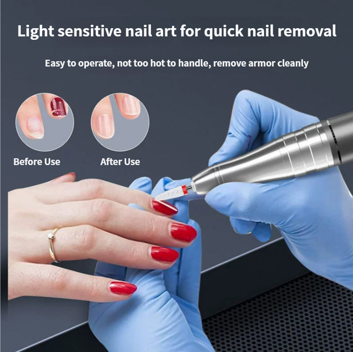 Portable Electric Nail Drill Machine HX-102, Rechargeable Cordless Nail Polisher with LCD Display