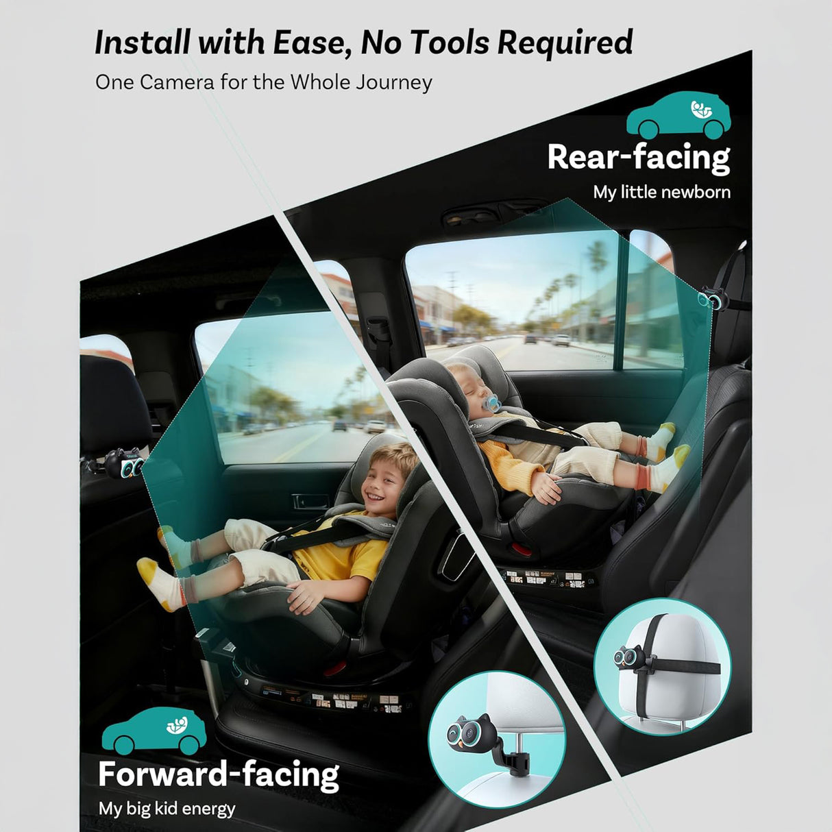 Cabin Care Wireless CarPlay Adapter with Baby Monitoring Rear Seat Camera by Ottocast