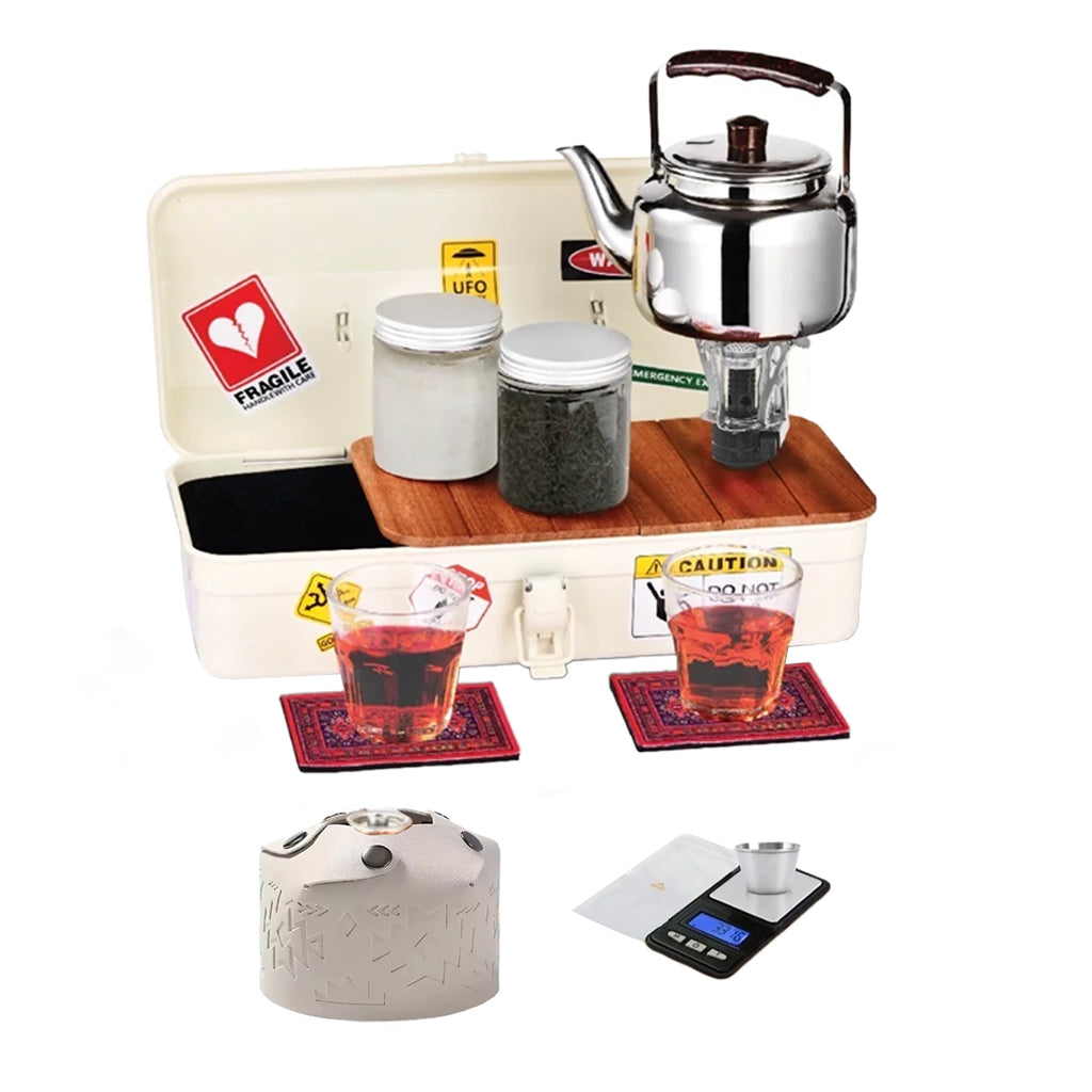 Outdoor Camping Tea Set with Stainless Steel Storage Box | Outdoor Coffee Set | SASKA Trading