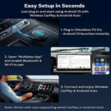 New P3 Pro CarPlay AI Box 3-in-1 Wireless CarPlay & Android Auto Adapter with Android 13 8GB+128GB HDMI Output 5G WiFi by Ottocast