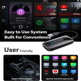 Play2Video Ultra Wireless CarPlay & Android Auto Adapter with Netflix, YouTube, Spotify, Prime Video, IPTV, Android 12 & Dual Wi-Fi 6 by OTTOCAST