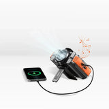 Portable Waist Fan with Bluetooth Speaker and Led Headlight 8000mAh Battery, 5-Speed by Porodo