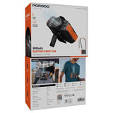 Portable Waist Fan with Bluetooth Speaker and Led Headlight 8000mAh Battery, 5-Speed by Porodo