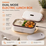 Dual Mode Electric Lunch Box 900ml 45W, Portable Food Warmer LunchMate by Porodo