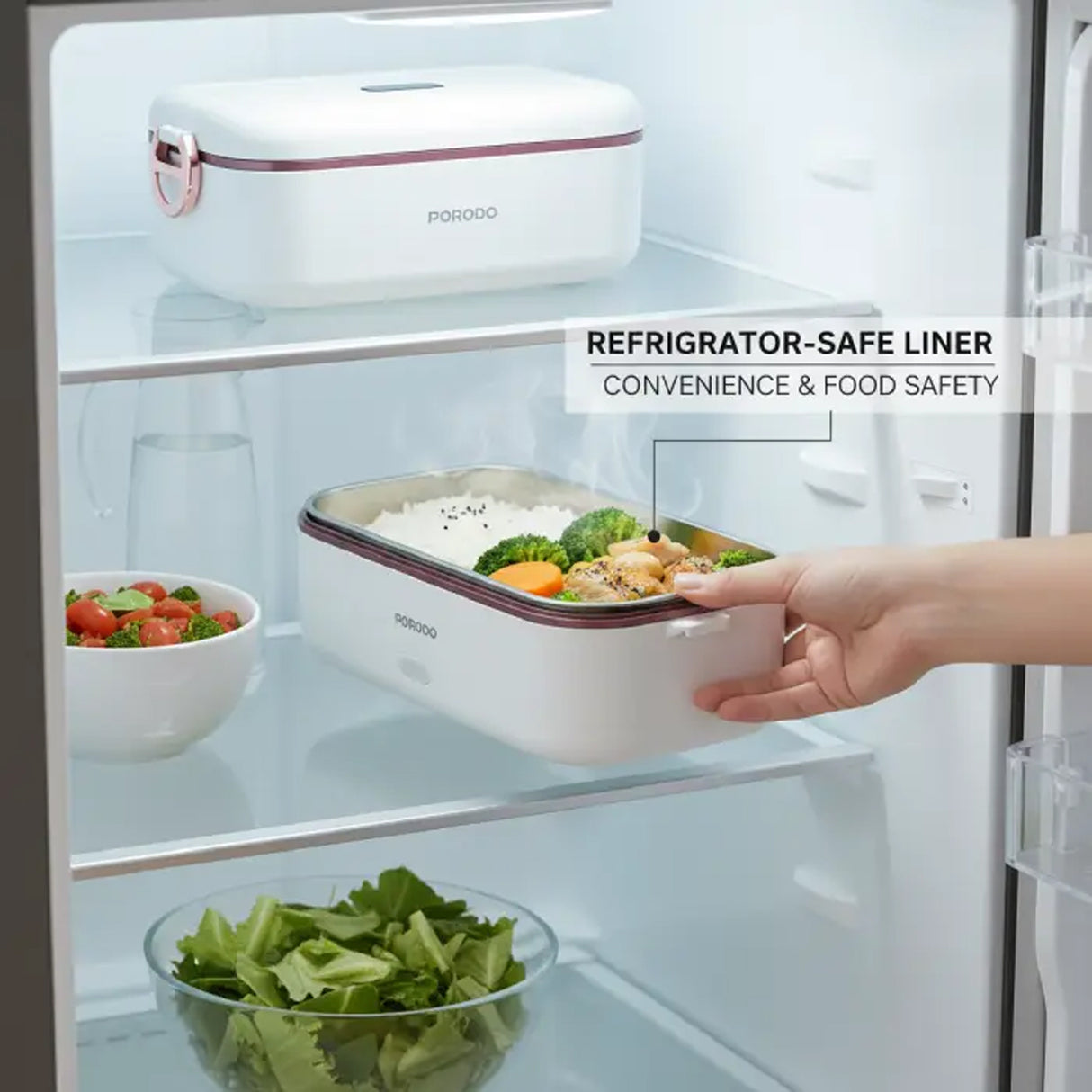 Dual Mode Electric Lunch Box 900ml 45W, Portable Food Warmer LunchMate by Porodo