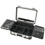 Portable Makeup Case with Detachable LED Mirror and Multiple Storage Compartments by Porodo