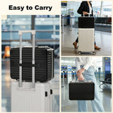 Portable Makeup Case with Detachable LED Mirror and Multiple Storage Compartments by Porodo