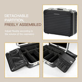 Portable Makeup Case with Detachable LED Mirror and Multiple Storage Compartments by Porodo