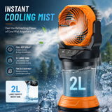 Freshpulse Portable Outdoor Mist Fan with RGB Light, 15000mAh Battery, 4 Speed Cooling Fan & 2L Water Tank by Porodo