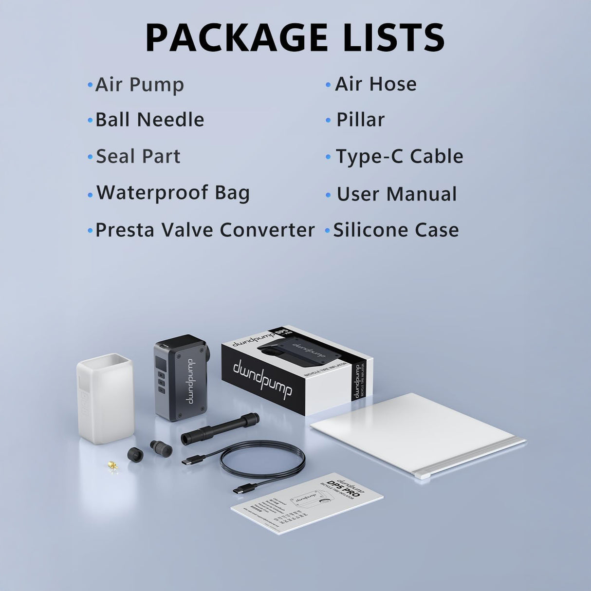 Mini Electric Bike Pump 120 PSI, Fast-Inflating Bicycle Air Compressor by dwndpump