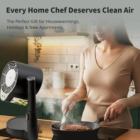 Portable Kitchen Range Hood 20W YG-KH868 – Ductless Smoke Extractor Fan with 3 Speeds, Adjustable Height & Angle, Multi-Layer Removable Filter for Apartments, RVs & Indoor Cooking