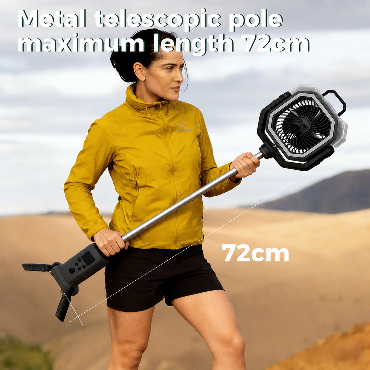 F-30P Multifunction Outdoor Camping Fan with LED Light, Remote Control, Telescopic Tripod Stand & 20000mAh Rechargeable Power Bank