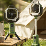 F-30P Multifunction Outdoor Camping Fan with LED Light, Remote Control, Telescopic Tripod Stand & 20000mAh Rechargeable Power Bank