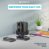 8-in-1 10000mAh Power Bank Charging Station with 120W Base 20W PD and 15W Wireless Charging by Powerology
