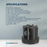 8-in-1 10000mAh Power Bank Charging Station with 120W Base 20W PD and 15W Wireless Charging by Powerology