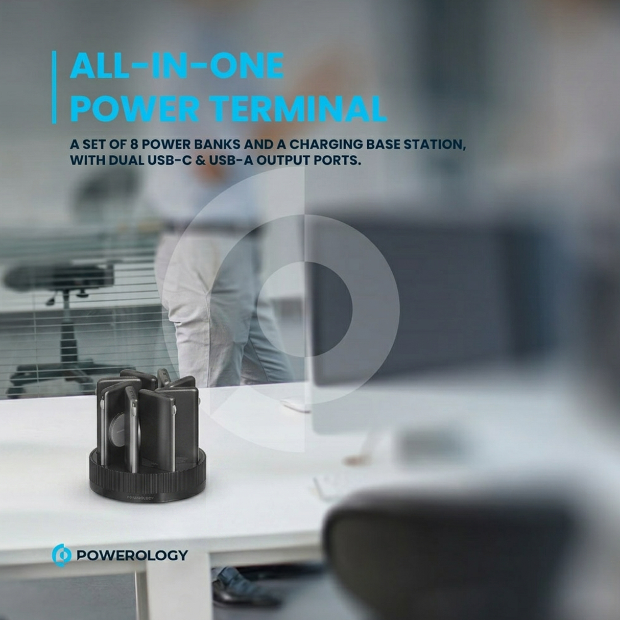 8-in-1 10000mAh Power Bank Charging Station with 120W Base 20W PD and 15W Wireless Charging by Powerology