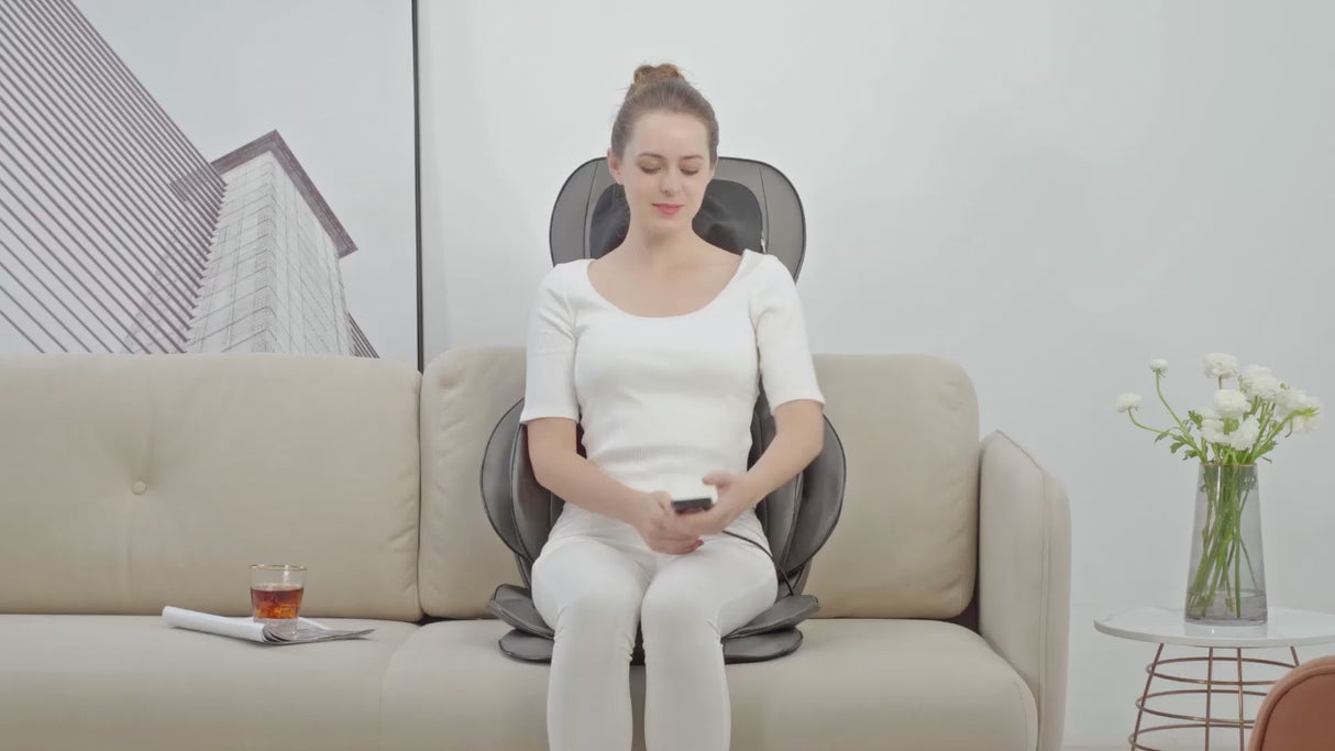 Shiatsu Neck & Back Massager with Heat & Air Compression, APP Control Massage Chair Pad by COMFIER