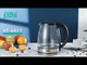 1.8L Glass Electric Kettle 1500W, Fast Boil Water Kettle with LED Light, Auto Shut-Off & Boil-Dry Protection by Winning Star