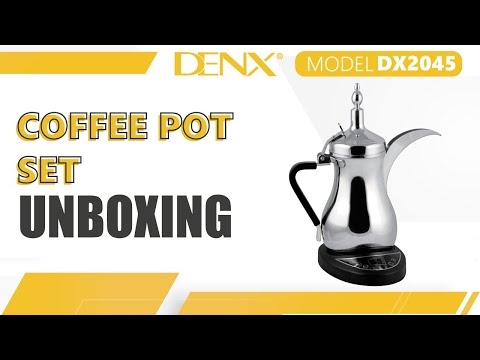 Electric Arabic Coffee Pot Set, 600ml Stainless Steel Coffee & Tea Kettle with Base, 800W Fast Heating, UK Plug by Denx