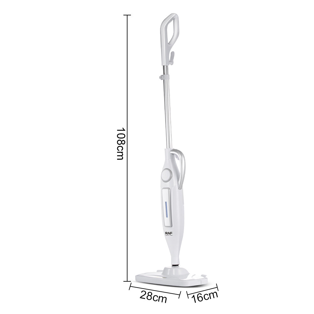 Electric Steam Mop 1250W with 330ml Water Tank, 7-in-1 Multipurpose Steam Cleaner, HEPA Filter & Microfiber Pads by RAF