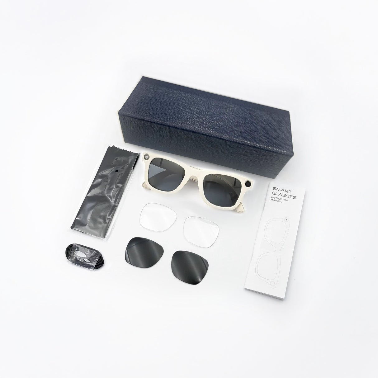 نظارات ذكية مزودة بكاميرا بدقة 8 ميجابكسل، وترجمة فورية، ومكالمات لاسلكية، ونقل عبر شبكة Wi-Fi، ومتوافقة مع نظام Android.