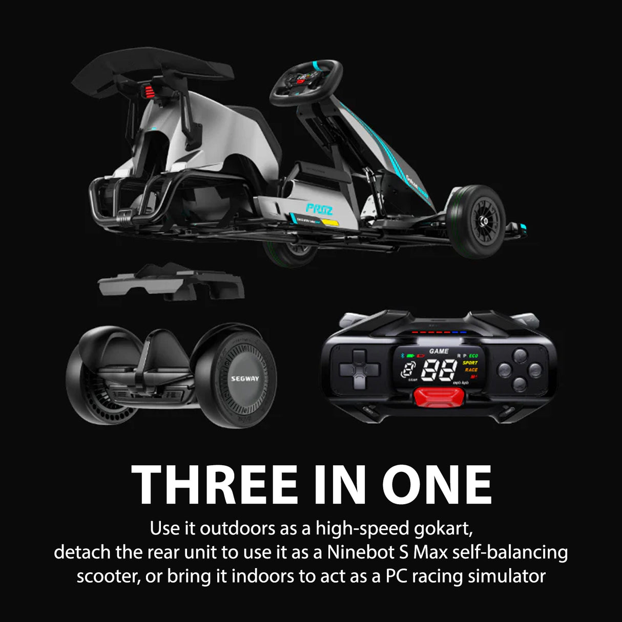 سيارة سباق كهربائية Ninebot Gokart Pro 2، كارت درفت عالي السرعة مع تجربة ألعاب تفاعلية، مناسب للأعمار 10+ من Segway