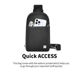 Sling Chest Bag – Waterproof and Adjustable Shoulder Bag for Travel and Daily Use by WiWU